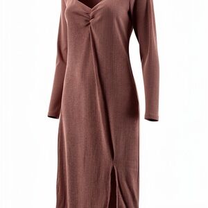 INC International Concepts Ribbed Midi Dress – Brownish Red | Size Small